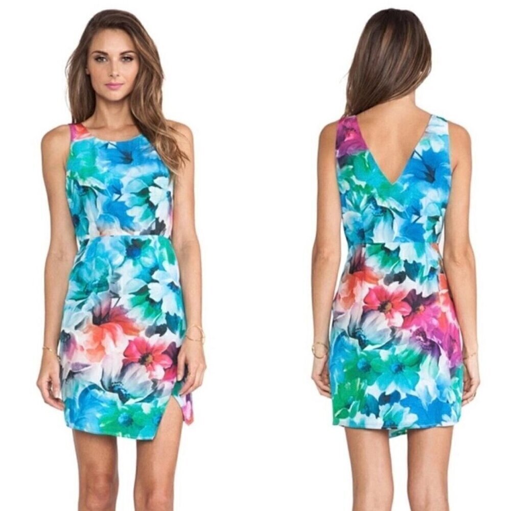 Yumi Kim Taylor Watercolor Rose Silk Dress - Size: Extra Small